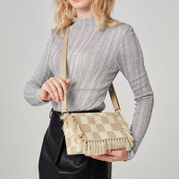 Nouveau sac de fête à carreaux de luxe écologique pour femmes petit carré Style à la mode avec fermeture à bouton divers Styles sac à main