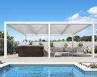Weleadalu Meilleure vente Pergola à persiennes étanche à cadre en aluminium avec toit motorisé pour l'extérieur