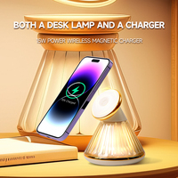 2025 vente chaude QC3.0 support de chargeur de téléphone sans fil support magnétique multifonctionnel veilleuse pour téléphones mobiles de bureau