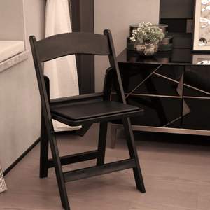Silla plegable de resina negra con cojín cómodo para uso doméstico en estadios de conciertos - Product Image 1