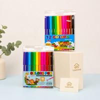 Stylos feutres à pointe fine 6/12/18/24 couleurs, encre non toxique, logo personnalisé pour l'écriture en classe, la peinture, ensemble de marqueurs pour étudiants