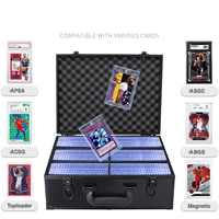 Boîte de rangement de luxe en aluminium pour cartes gradées, étui de protection avec insert en mousse souple pour collection de cartes à collectionner
