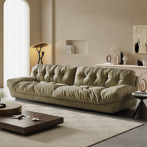 Canapé <span class=keywords><strong>Baxter</strong></span> Cloud, style mid-century, Wabi Sabi, canapé droit en tissu, tissu mat vintage, canapé design pour petit salon - Product Image 1