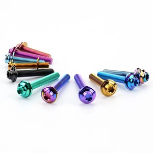 Tornillos de palanca de freno de aleación de titanio anodizado GR5 con recubrimiento de zinc grueso, tornillos hexagonales M5 para brazo de manivela de bicicleta de carretera - Product Image 1