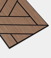 Finition en bois + mur d'isolation phonique en feutre de polyester Akupanel panneaux acoustiques insonorisés en tissu polyester personnalisable rainuré en V