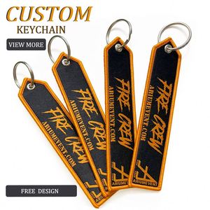 Customizable Corporate Logo Keychain Woven <b>Label</b> Embroidered Events Festivals Promotional Accessory - Product Image 1