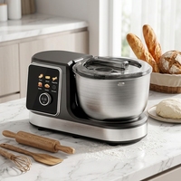 Robot pâtissier 5L avec écran LCD et bouton rotatif, batteur sur socle coloré Menudis en acier inoxydable pour la pâtisserie, les gâteaux, les biscuits, le pain, la cuisine domestique