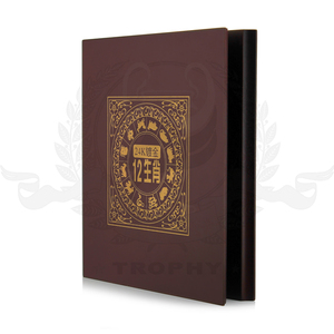 Souvenir Personalizzato: Placca Zodiacale <span class=keywords><strong>in</strong></span> Metallo e Legno Placcato Oro 24k e Monete con Foglia d'Oro, Album per Collezionisti, Regali Aziendali - Product Image 5