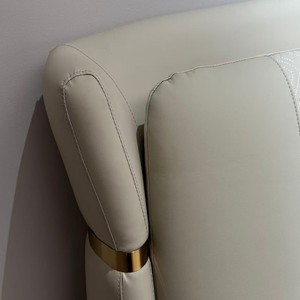 <span class=keywords><strong>Letto</strong></span> Confortevole Vonliva Tradizionale di Lusso King-Size, Ecologico, Morbido, Imbottito in Pelle Bianca <span class=keywords><strong>con</strong></span> Struttura in Legno - Product Image 4