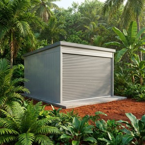 Garage préfabriqué moderne pour une seule voiture, abri <span class=keywords><strong>de</strong></span> <span class=keywords><strong>stockage</strong></span> en métal avec porte à enroulement automatique et isolation thermique - Product Image 3