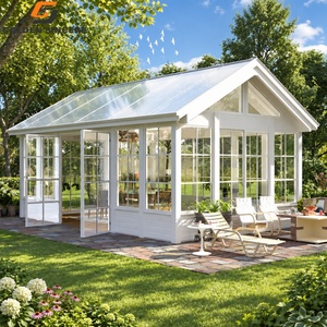 Solarium en verre GS avec base en brique surélevée pour la protection contre la pluie et l'intimité - Product Image 1