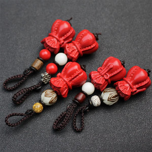 Cabbage Fortune Bag <b>Keychain</b> Red Wood Pendant Portable Love Theme Gift For Couples - Product Image 1