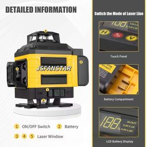 Support magnétique à piles 4D 16 lignes <span class=keywords><strong>Niveau</strong></span> <span class=keywords><strong>laser</strong></span> 360 <span class=keywords><strong>rotatif</strong></span> à nivellement automatique avec trépied - Product Image 4