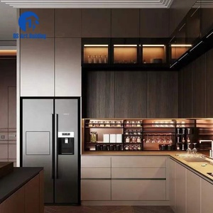 DS Kabinet Dapur Kayu Solid Gaya Amerika Modern Lemari Dapur Mewah