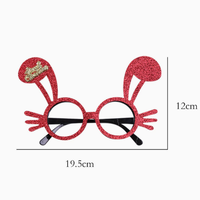 Lunettes de fête légères style oreilles de lapin marron, lunettes de déguisement de Noël scintillantes de qualité, ornements de Noël de dessin animé
