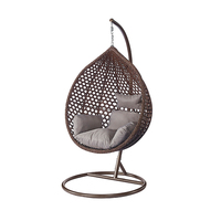 Balançoires de patio en rotin traditionnel moderne intérieur extérieur cocon suspendu oeuf balançoire chaise avec support