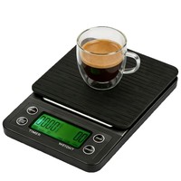 Balance à café 3kg/5kg/Précision 0,1g avec minuteur pour expresso, idéale pour la cuisine et les aliments