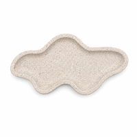 Plateau de service décoratif irrégulier en marbre naturel à motif végétal écologique NANWEI, vente en gros personnalisée pour la décoration intérieure