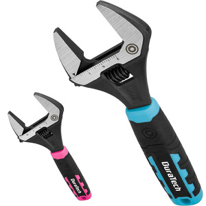 Llave Inglesa Ajustable DURATECH de 8 Pulgadas con Apertura de Boca Ancha, Escala Métrica/SAE, Agarre Ergonómico, Cromada, para Bricolaje y OEM - Product Image 1