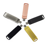 Clé USB 64 Go Clé USB 32 Go OTG Métal USB 2.0 Type C Haute Vitesse Clé Mémoire Imprimée au Laser Logo Gratuit OTG USB Type C