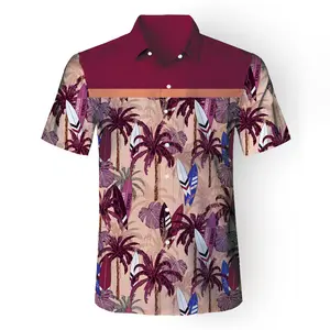 Toptan tatil plaj gömlek erkekler hawai grafik baskı rahat Polo gömlekler kısa kollu düz artı boyutu erkek gömlek