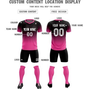 Shorts de football personnalisés avec nom et numéro, unisexe, adulte, anti-transpiration, col en V, uniformes d'équipe sublimés, maillot pour jeunes - Product Image 3