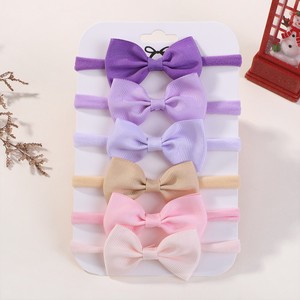 Juego de 6 diademas con lazo de cinta colorida para niñas, accesorios elásticos para el cabello, suaves para bebés, regalos dulces para niños - Product Image 2