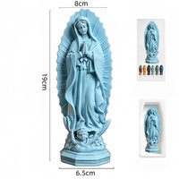 Statue Notre-Dame de Guadalupe en résine, figurine de la Vierge Marie avec halo et base ange, décoration d'intérieur, 19 cm, 30 cm, ornements, cadeau