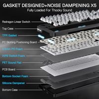 Clavier de jeu sans fil OEM ODM K724 PRO 81 touches avec écran, bouton rotatif, affichage LED EasyControl, zéro latence, tri-mode, rétroéclairé