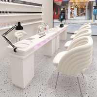 Table et Chaise de Manucure Modernes, Économiques et Simples pour Salon de Beauté, Postes Simple, Double ou Triple