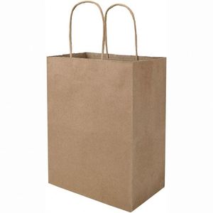 Plain Medium Paper Bags with Handles Bulk Kraft Craft Gift Grocery Shopping Retail Birthday Party Wedding <b>Thick</b> Paper Bags - Product Image 1
