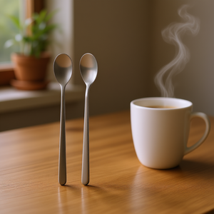 Juego de 2 cucharas para café con leche, utensilios de acero inoxidable para café y té - Product Image 3