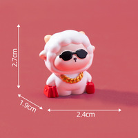 Ornamen Patung Domba Keberuntungan Kartun Imlek Miniatur Lucu dari Resin untuk Dekorasi Rumah, Mobil, dan Meja Kerja, Cocok untuk Hadiah