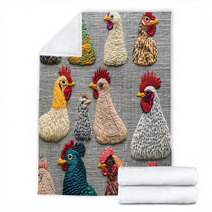 Couverture rectangulaire à motif de poulet, en coton imprimé, style moderne, écologique, pour usage domestique, quatre saisons - Product Image 4