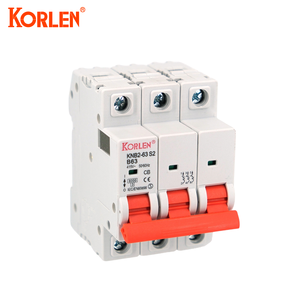 KORLEN <strong>3P</strong> B Type AC 6kA 63A Solar System Overload Protection DIN Rail PA66 Miniature <strong>Circuit</strong> <strong>Breaker</strong> - Product Image 1