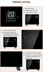2500W 2000W 1500W 1000W настенный предохранитель от перегрева инфракрасный стеклянный панельный обогреватель - Product Image 4