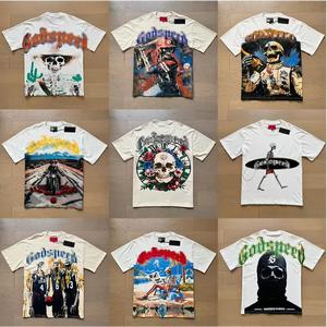 T-shirt Oversize da Uomo a Maniche Corte in Cotone 100% con Stampa Vintage Termotrasferibile, Stile Streetwear, Alta Qualità, Lavorazione a Maglia Anti-Pilling - Product Image 1