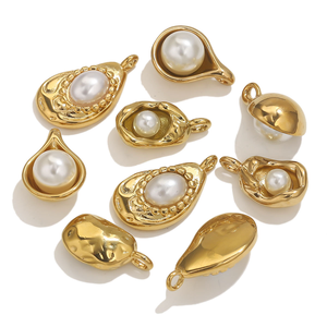 Colección Perla Dorada |   Dijes de acero inoxidable con baño de oro PVD de 18K para la fabricación de joyería |   Impermeable, Hipoalergénico y Duradero - Product Image 5