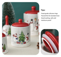 Service de table en céramique motif bonhomme de neige et sapin de Noël avec bordure rouge pour la fête de Noël en famille, le thé, le café et la décoration de table gastronomique des fêtes