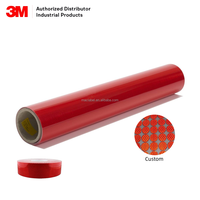 Film réfléchissant rouge 3M 4092, forte durabilité, utilisé pour les panneaux de signalisation routière, autocollants réfléchissants pour voitures 3CM*8CM