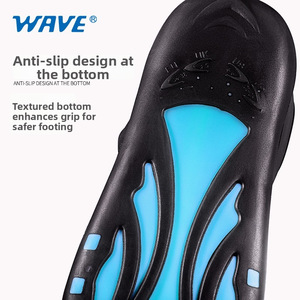 Palmes de plongée WAVE pour adultes, rigidité moyenne, en caoutchouc EVA antidérapant, pour la plongée avec tuba - Product Image 1