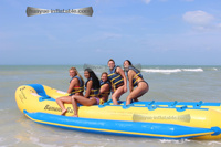 Bateau banane gonflable Poisson volant, jouet aquatique, double tube, tube unique, en PVC