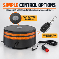 Lampe de signalisation LED rechargeable 25W 12/24V, clignotante, rotative, à double rangée, visibilité à 360°, IP67, couleur ambre