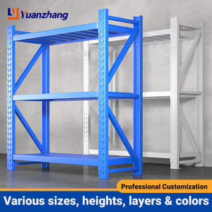 מדפים מודולריים חזקים במיוחד עם ברגים, רב-שכבתיים, לאחסון במחסן, מתאימים למשטחי אחסון. - Product Image 2