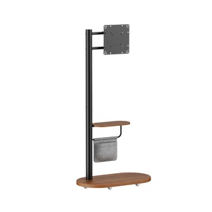 Supporto per Monitor Mobile inclinabile Mobile regolabile in altezza su ruote con supporto per la gestione dei cavi integrato - Product Image 4