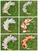Couronne de fleurs séchées personnalisable à faire soi-même, décoration de gâteau, cadeau artisanal réutilisable pour les gâteaux de mariage, d'anniversaire, de Noël et de remise de diplôme