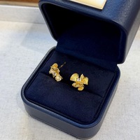 Boucles d'oreilles clous vintage en argent 925 plaqué rhodium, motif papillon 3D minimaliste avec zircon cubique