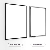 Boîte à lumière ultra-fine personnalisée avec panneau en verre trempé, éclairage LED mural multifonctionnel pour les magasins de thé au lait