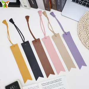 Quick Shipping Promotional Customizable Double Sided Leather Tassel Bookmarks with Letterpress Printing Reusable for Promotions