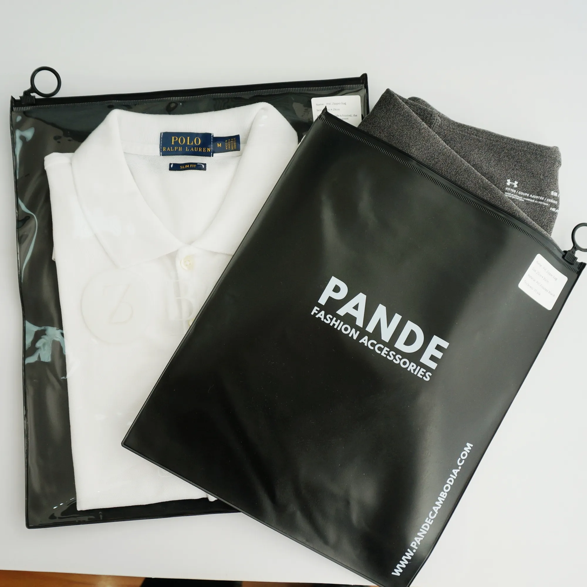 Camiseta de PVC PE EVA 2022, calcetín esmerilado con cremallera, embalaje de bolsa de plástico
